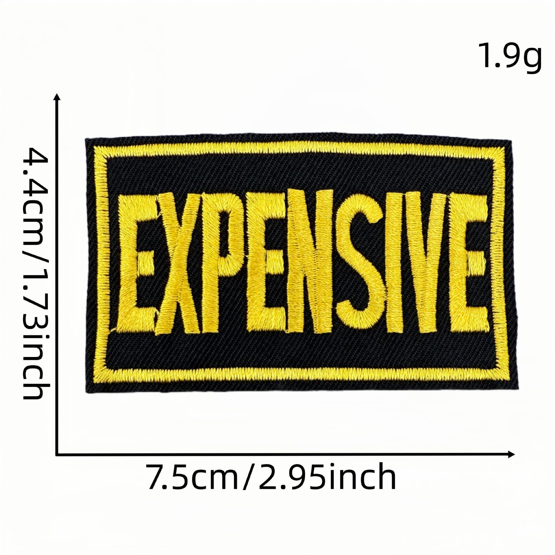 Custom Cartoon English Embroidered Fabric Patch Rectangular Badge Iron-On Clothing Accessory Computer Embroidery Label