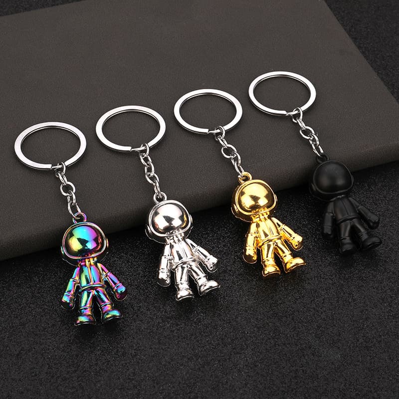 Trendy personality astronaut three-dimensional astronaut creative car keychain pendant for men and women necklaces bag accessories