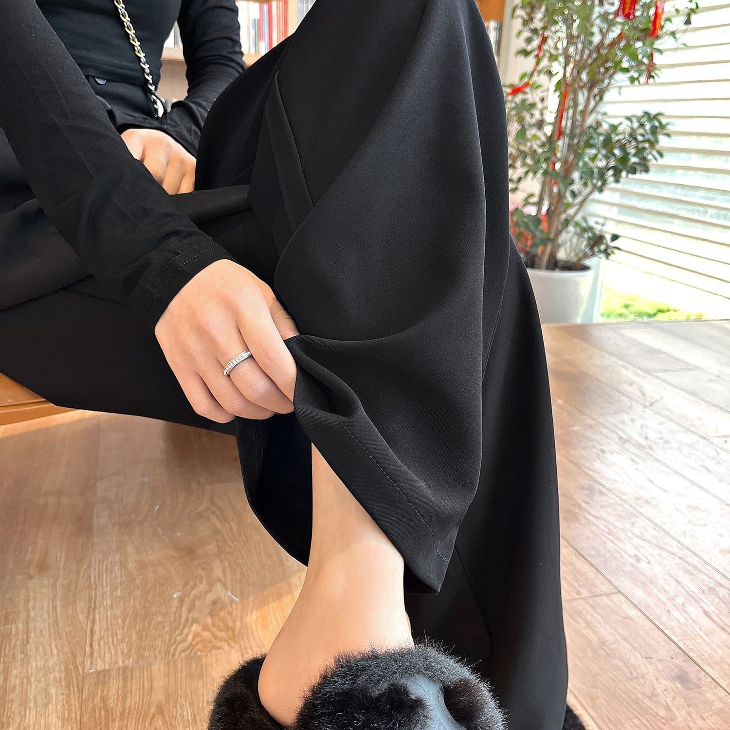 High-Waist Loose Slimming Flowy Casual Suit Pants for Women 2025 Spring/Summer New Narrow Straight-Leg Floor-Length Trousers