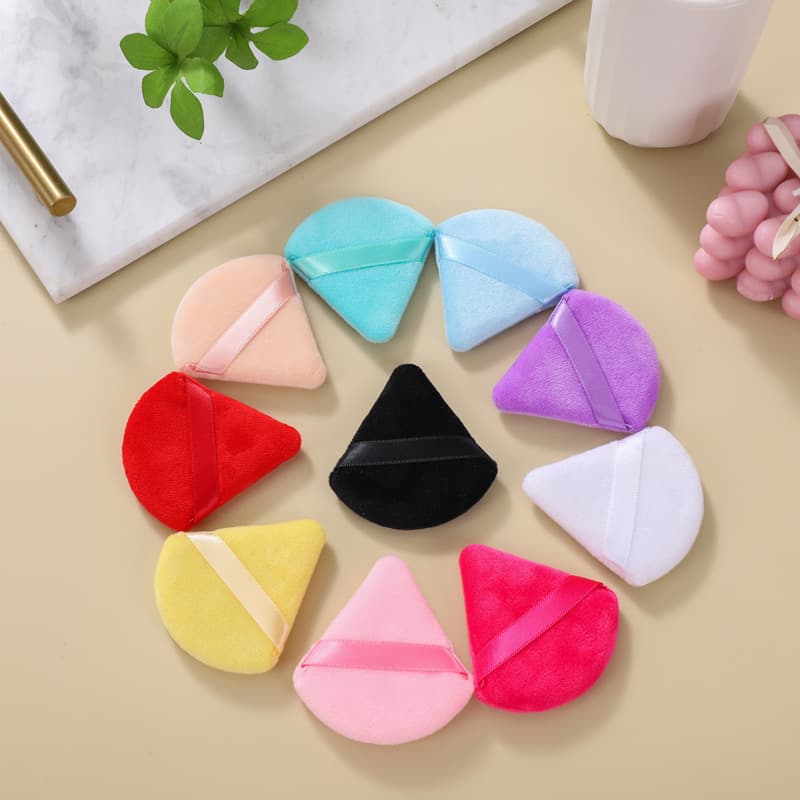 Crystal Velvet Sponge Ultra-Soft Triangle Puff Manufacturer Wholesale Ultra-Soft High-Density Dry Powder Loose Powder Makeup Triangle Puff