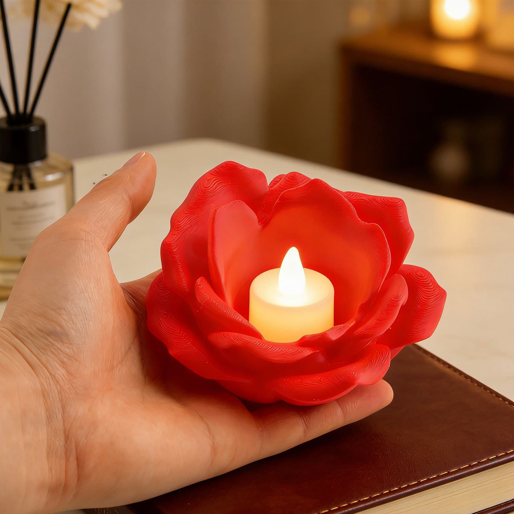 Modern Minimalist Valentine's Day 3D Printed Rose Candle Holder Factory Wholesale Model Creative Novelty Children's Toy