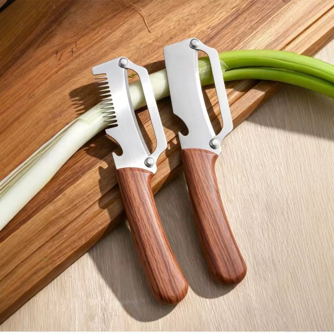 Magic Green Onion Slicer, Multifunctional Scallion Cutter, Commercial and Home Kitchen Knife for Large White Onions
