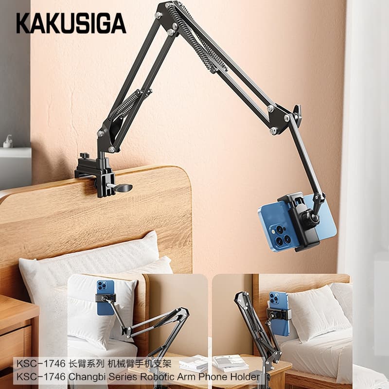 KAKU Robotic Arm Lazy Phone Holder 350mm Long Arm Metal Suitable for Phone Tablet Live Streaming Stand