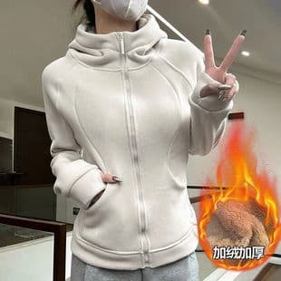 Fleece-Lined Extra Thick Hoodie Women Winter Style Slim Fit Premium Double-Sided Oli Fleece Zipper Cardigan Warm Jacket