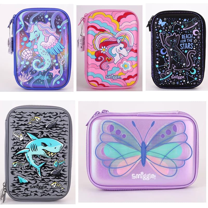 Australian smiggle stationery box for primary and secondary school students and children large-capacity pencil box EVA waterproof and anti-fall environmentally friendly stationery box