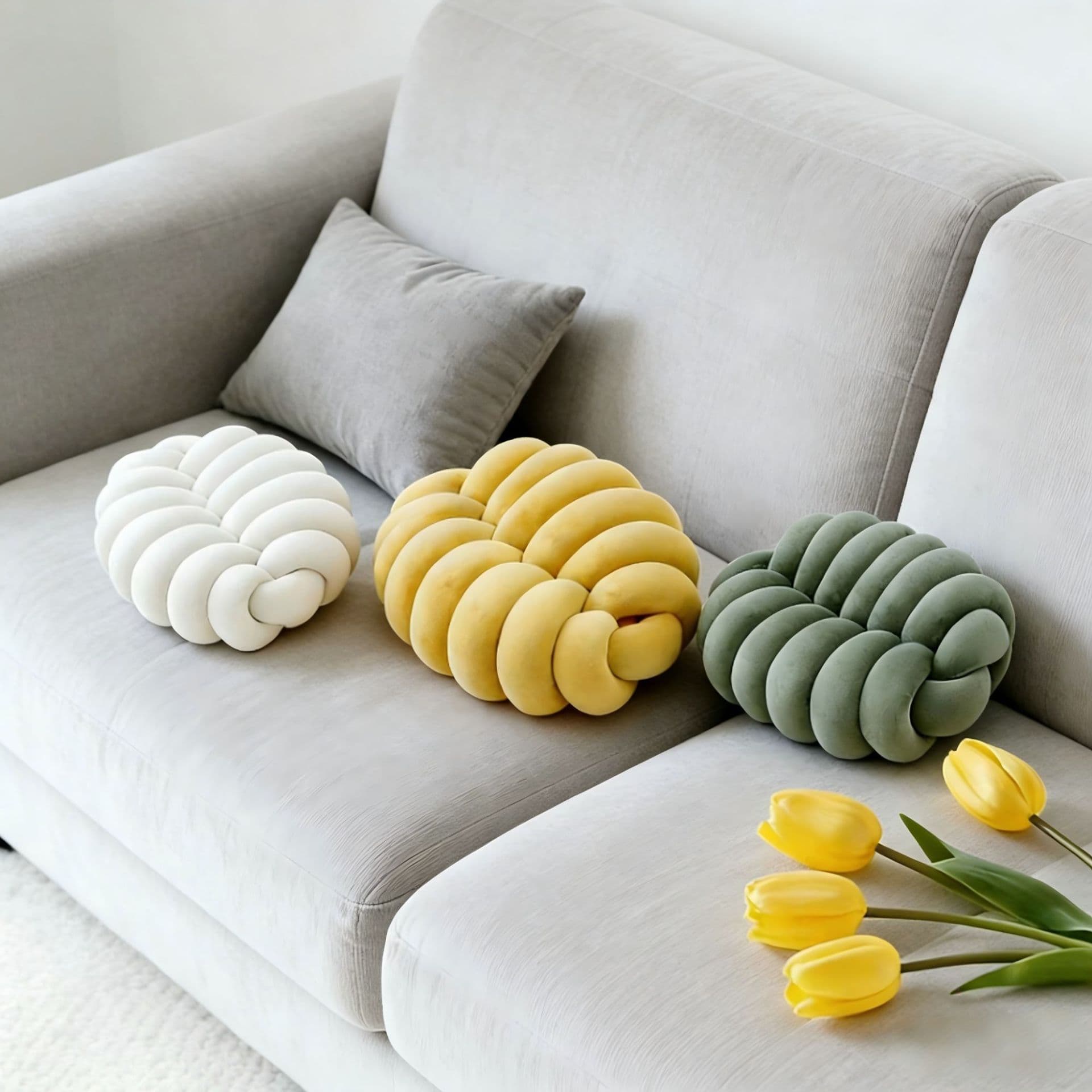 Ins Knitted Plush Pillow Caterpillar Toy Chair Cushion Back Cushion Seat Cushion Bed Head Sofa Backrest Decorative Window Sill Cushion