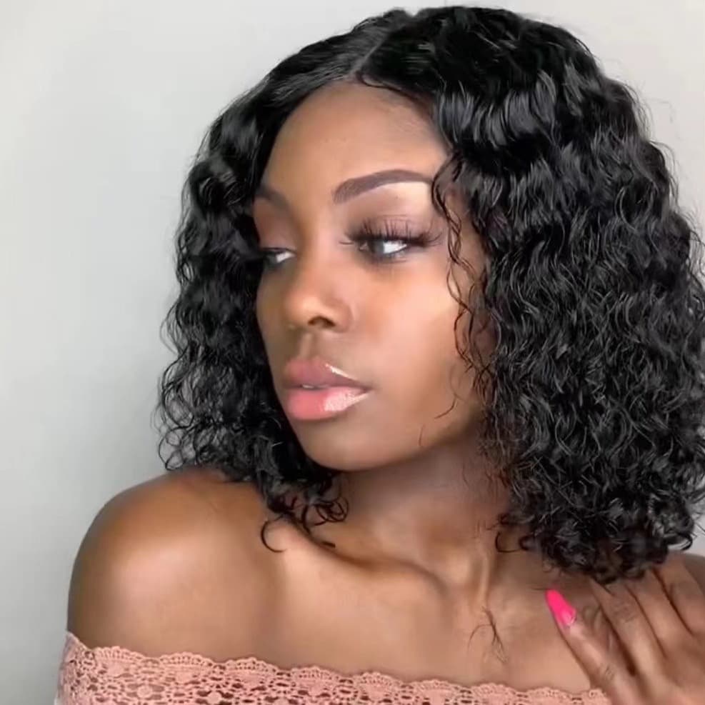 Amazon's New Style Cornrow Short Hair Water Wave African Wig Long Curly Hair High-Temperature Silk Synthetic Fiber Wig Set