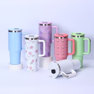 Cross-border Best-selling Amazon Same Style 304 Stainless Steel Insulated Tumbler Ice Tumbler 40oz Car Cup Dual-Drink Straw Cup