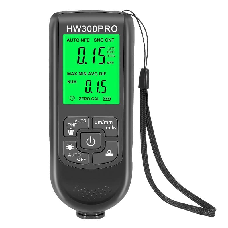 HW-300PRO High-Precision Coating Thickness Gauge with Anti-Slip, Dry Film Thickness Meter