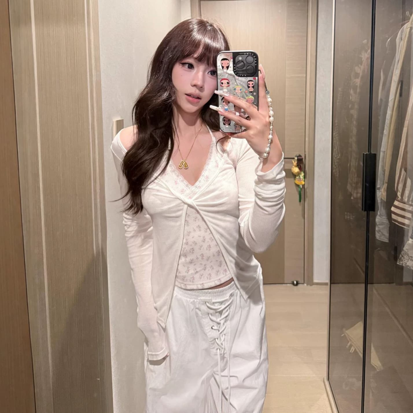 Korean Style Gentle Floral Halter Lace Inner Camisole Women's Summer Twisted Long-Sleeve Cardigan Fashion Versatile Top