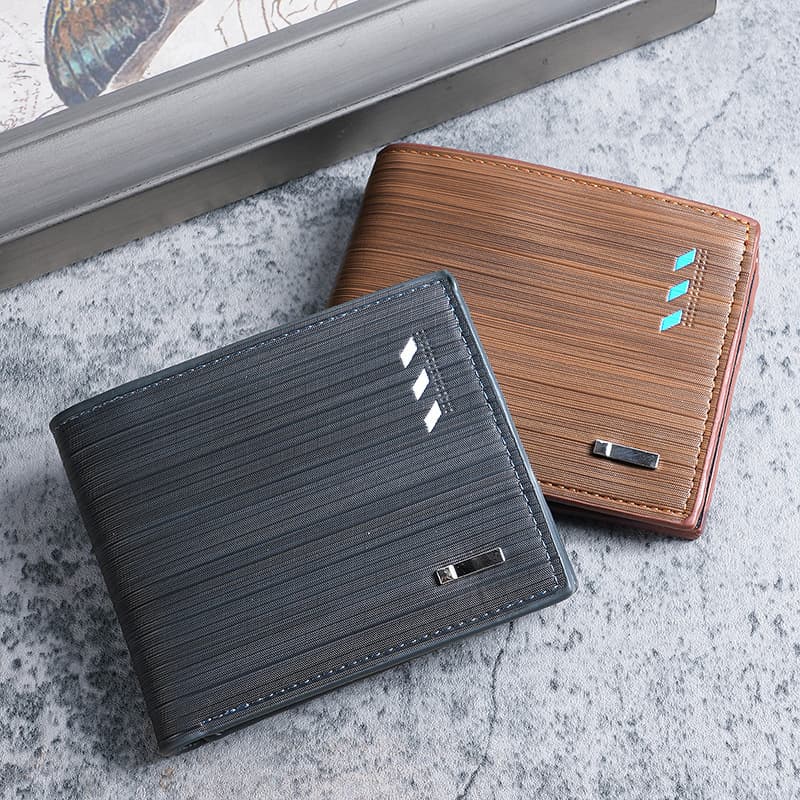Short Men's Wallet Urban Simple Style Multi-Card Slot Trendy Money Clip Youth Fashion Ticket Holder PU Leather Daily Match