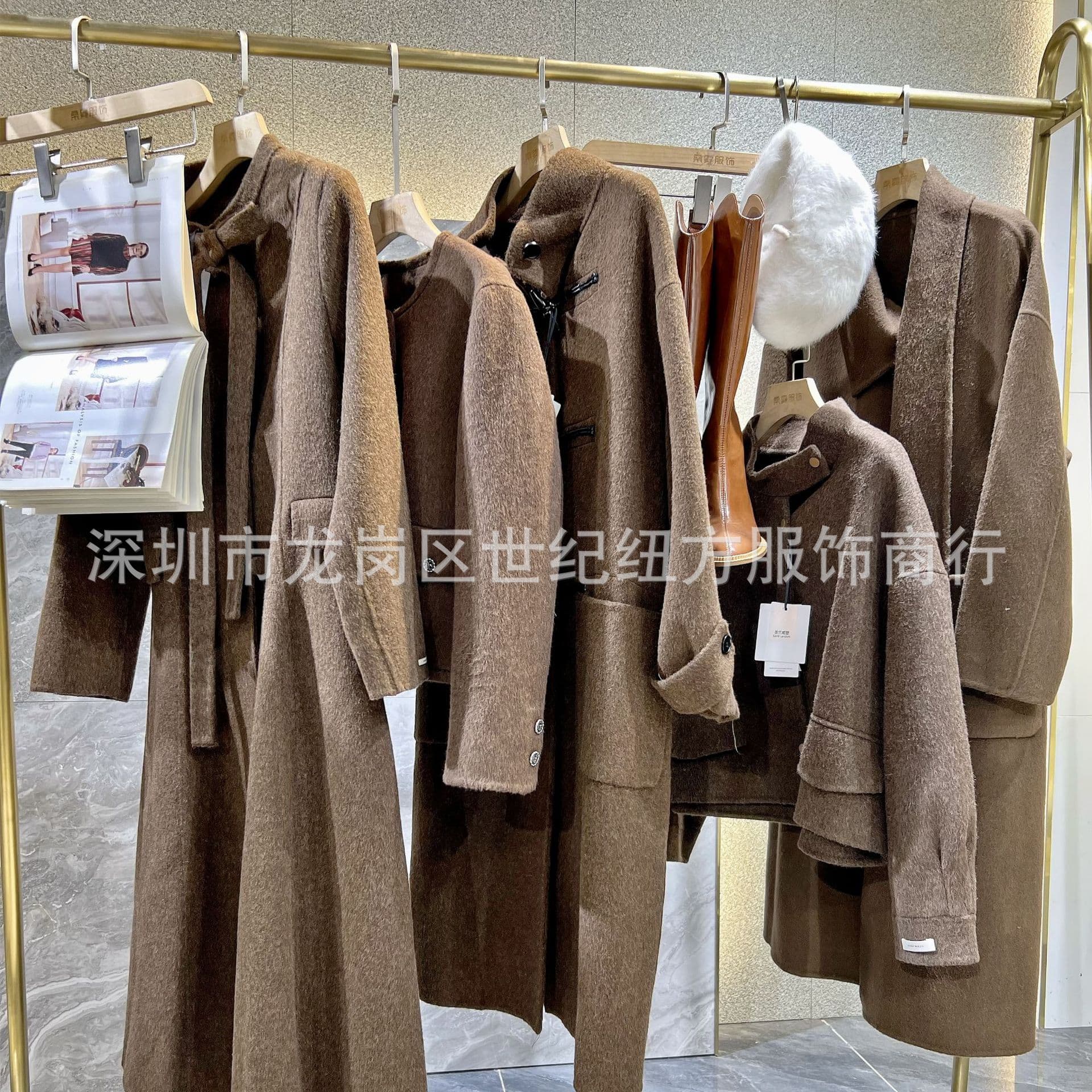High-end Women's Wool Coat from Brand Counter Clearance, Off-Season Deal, Double-Faced Wool Coat, Brand Discount, Physical Store and Live Stream