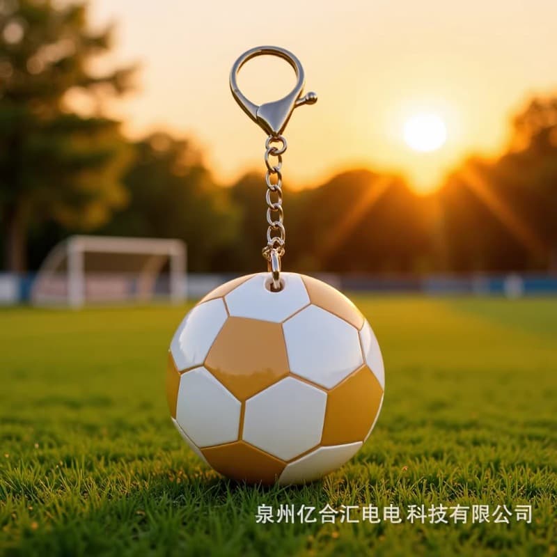 Soccer Ball Bag Charm Heart-Shaped USB Rechargeable Keychain Night Light Gift Outdoor LED Light for Finding Items in the Dark