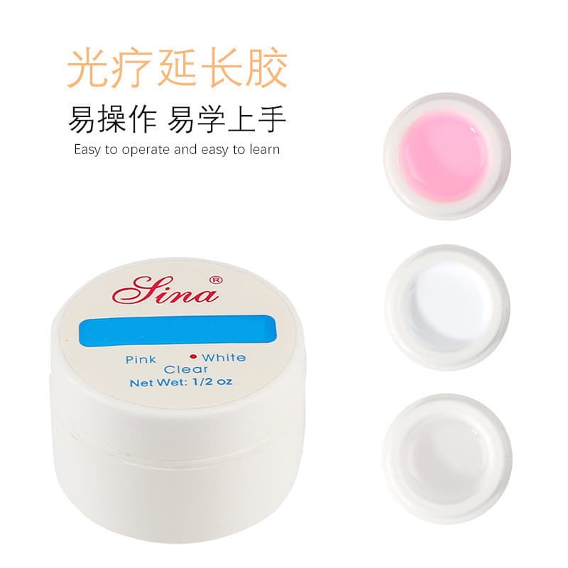 Wholesale Nail Extension Clear Gel Model Gel Base Gel White Pink Three-Color UV Gel Glue for Rhinestones