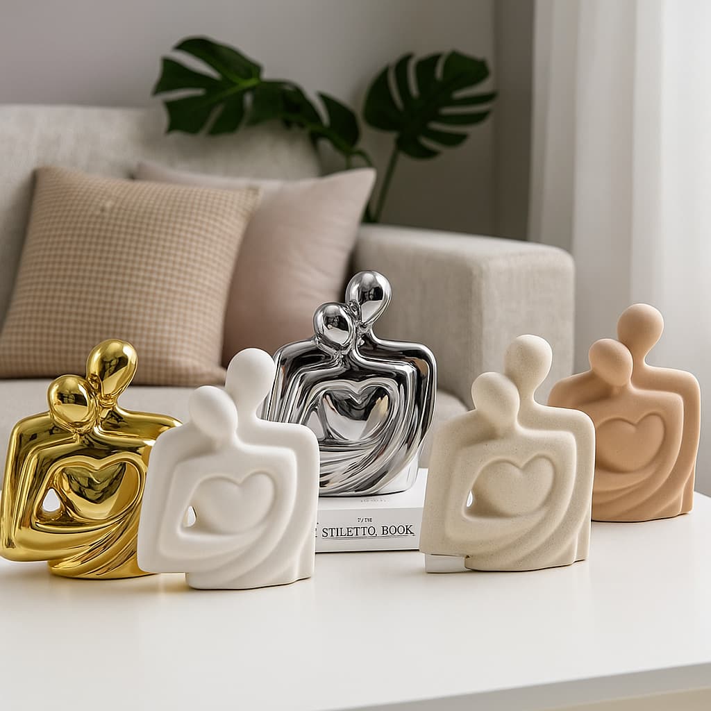 Cross-Border Embracing Couple Portrait Ins Ceramic Simple Modern Light Luxury Home Furnishings Soft Decoration Gifts