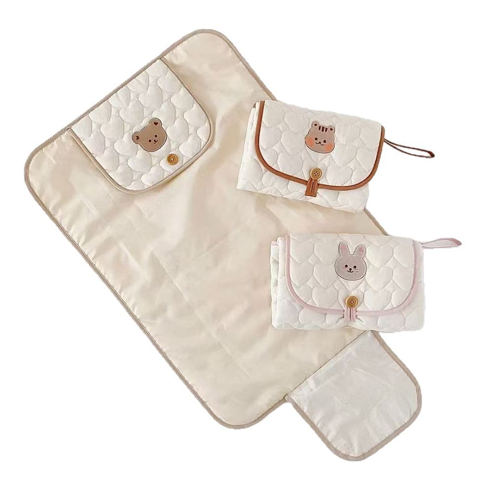 New Korean Baby Changing Pad Portable Multi-Functional Foldable Embroidered Cute Waterproof Mat