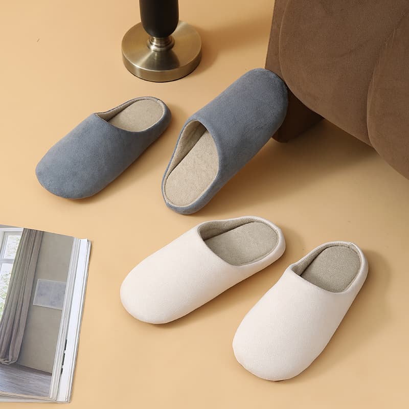 Japanese-style Quiet Slippers for Men and Women, Soft Sole for Home, Office, Indoor Floor Use, Cotton Slippers for Winter