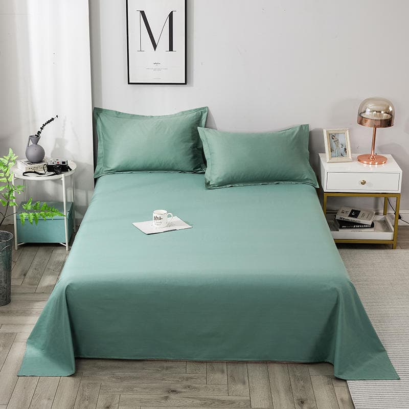 Cotton Solid Color Fitted Sheet Thick Twill Reactive Print 13372 Dorm Hotel School Wholesale