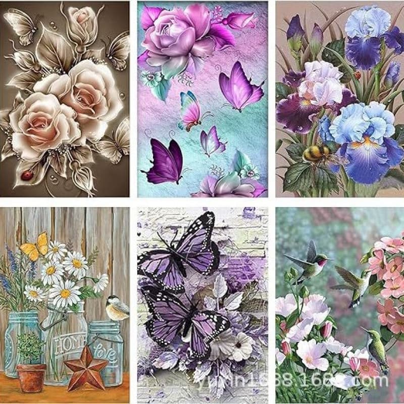 6 Pack Diamond Painting Kit, 5D Diamond Art Kit for Adults Full Drill Diamond Painting Kit for Adults and Kids