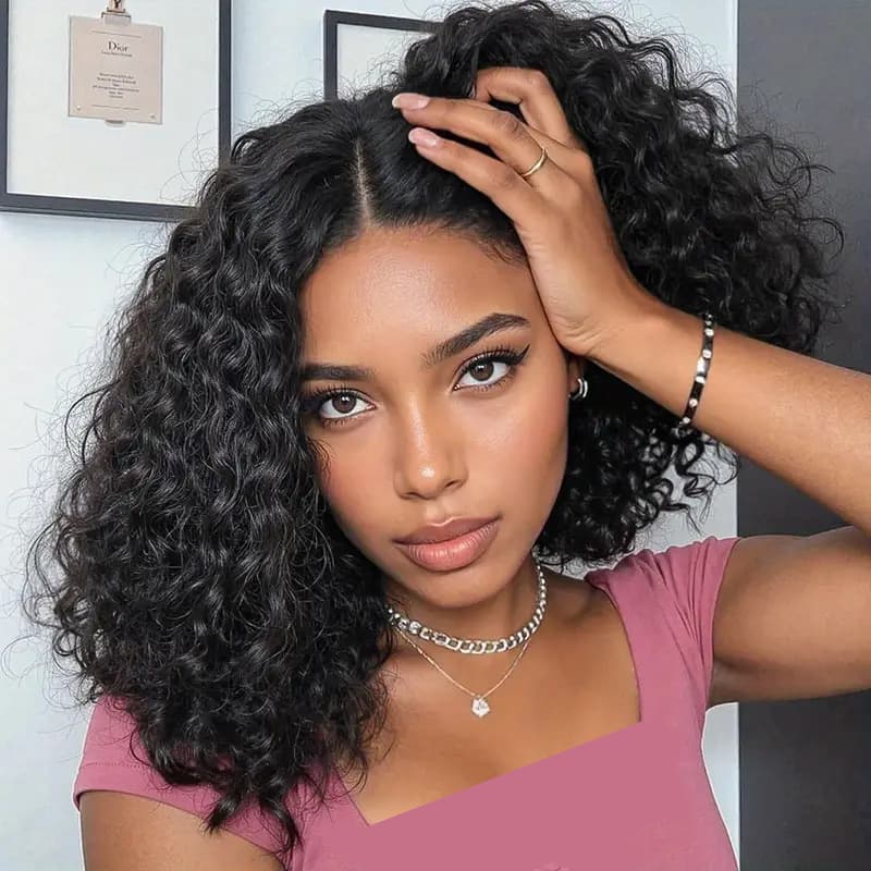 10A 150% 13x4 Bobo Water Wave Human Hair Wig