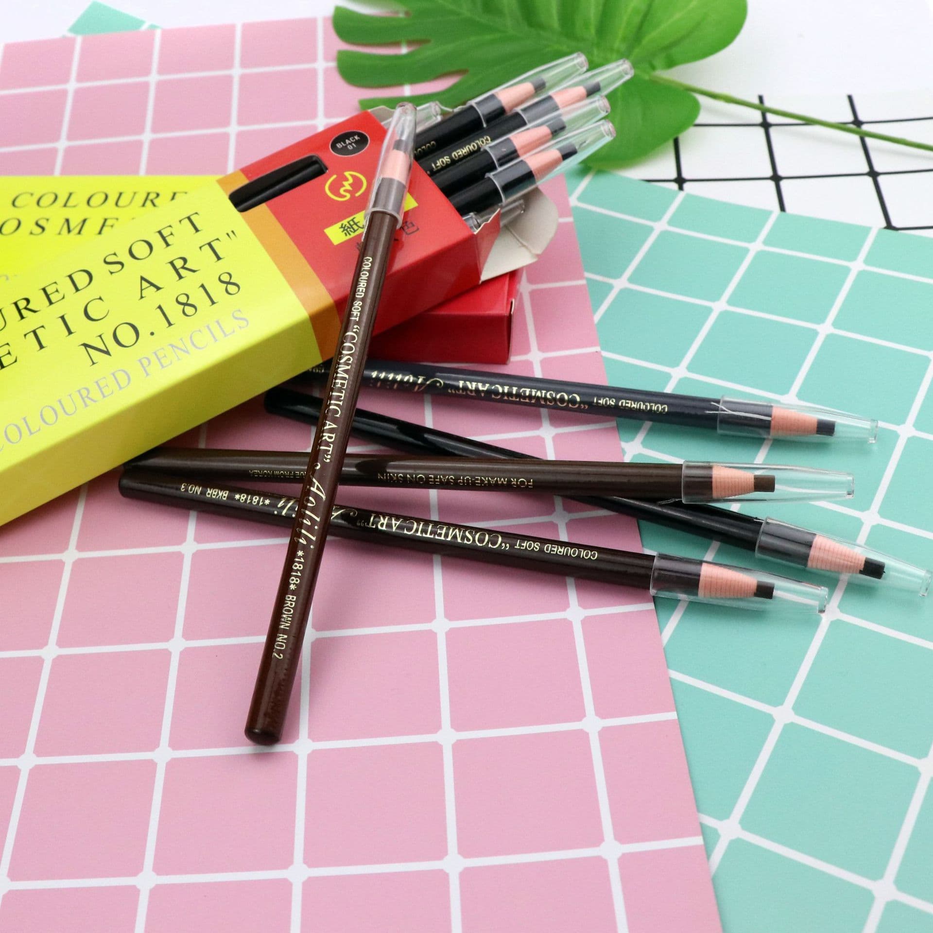 Aolili Thread Eyebrow Pencil 1818 Waterproof Thread Eyebrow Pencil Multi-Color Thread Eyebrow Pencil Good for Eyeliner
