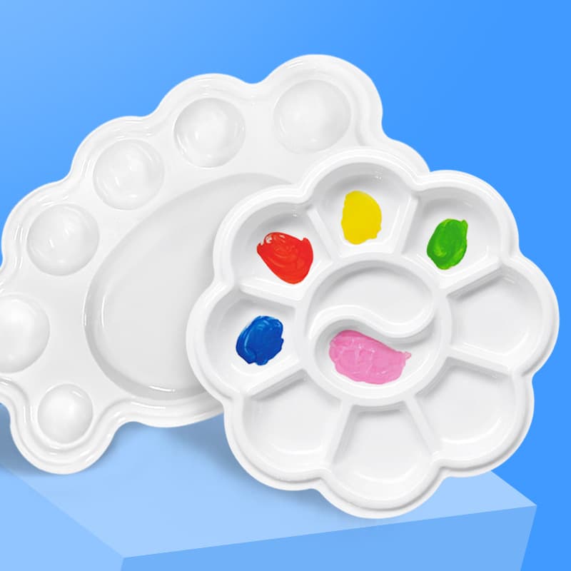 Disposable palette, wash-free children's watercolor, kids' art painting plaster graffiti color mixing dish, plum blossom paint tray