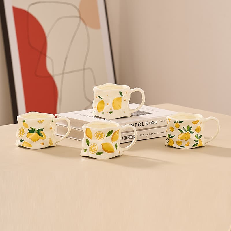 Healing Lemon Ceramic Mug Home Fresh Style Coffee Cup Creative Office Water Cup High Appearance Wholesale
