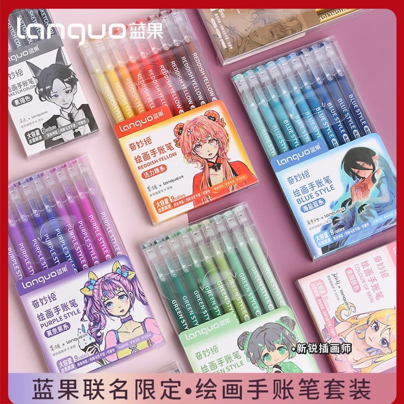 Blue fruit notebook pen boxed 207 color highlighter children's painting graffiti key color notebook pen free shipping