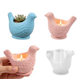 New Cross-border Pigeon Candle Holder Candle Cup Resin Silicone Mold, DIY Epoxy Resin Bird Plaster Flower Pot Decoration