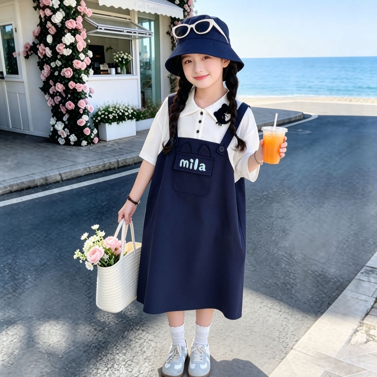 Girls' Two-Piece Illusion Dress Summer 2026 New Korean Style Fashionable Short Sleeve Princess Dress Children's Big Kids Loose Dress