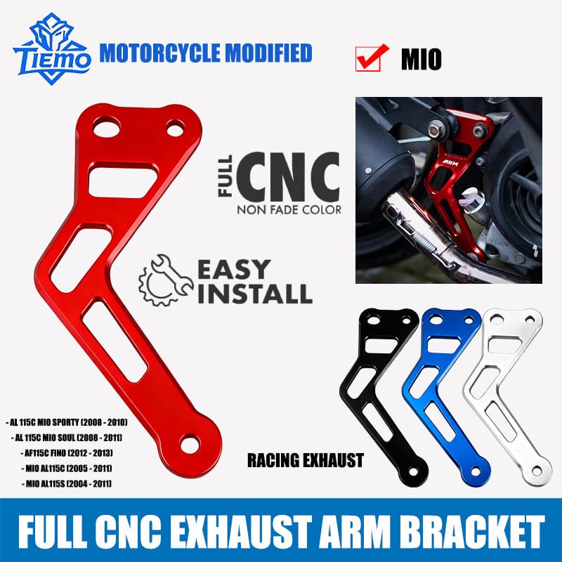 CNC Aluminum Alloy Exhaust Bracket Motorcycle Modified MIO Racing Exhaust Pipe Bracket Motorcycle Parts