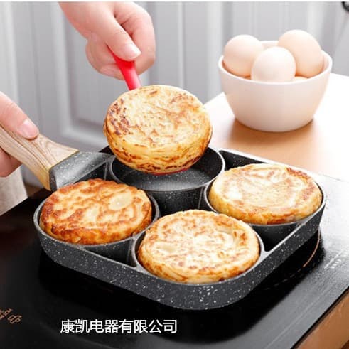 Cross-border New Marble Stone Four-Hole Egg Frying Pan Non-Stick Egg Dumpling Pan Breakfast Egg Burger Frying Pan Gift Set