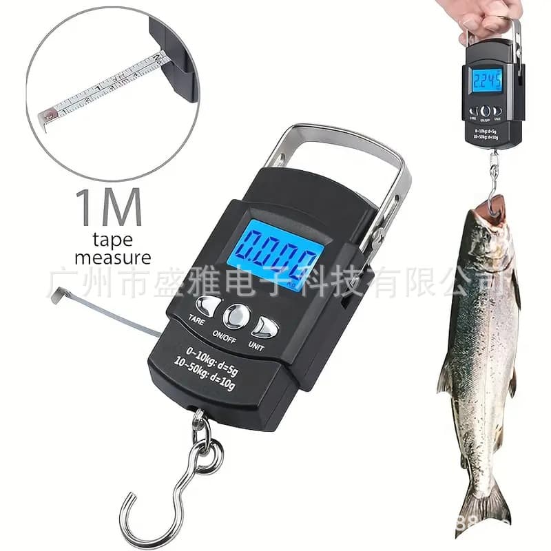 High Precision with Tape Measure Handheld Scale Portable Handheld Small Electronic Scale Express 50kg Spring Scale Luggage Scale Household