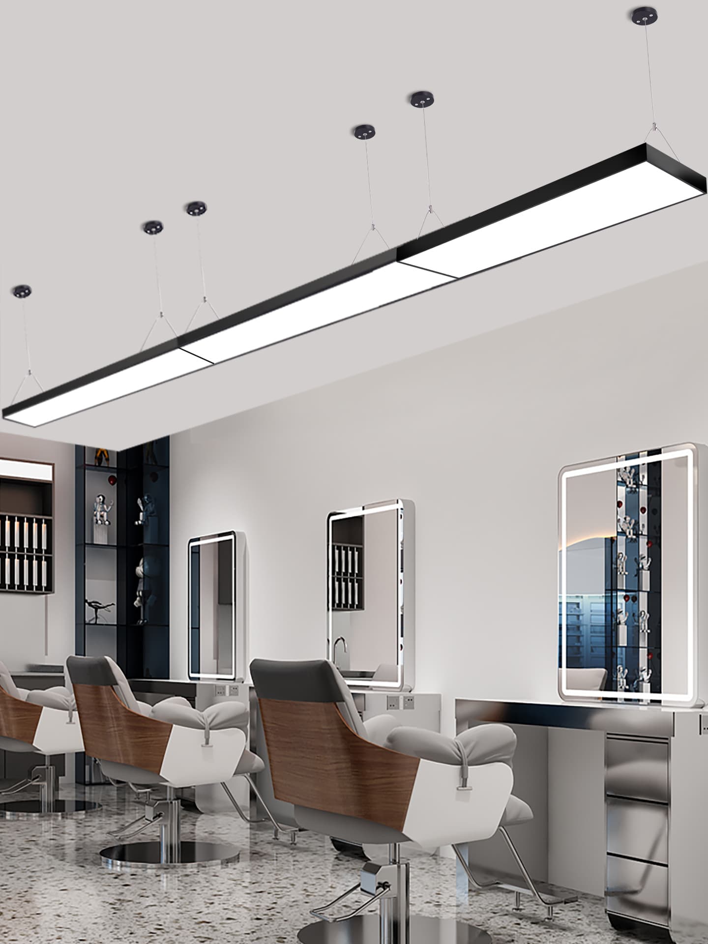 ✅Barber shop light super bright hair salon shadowless light store commercial ceiling chandelier internet celebrity hair salon ceiling light