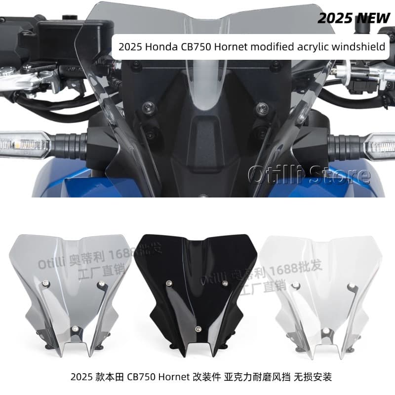 Motorcycle Modification Accessories Honda CB750 Hornet 2025- Front Windshield Glass Cross-Border Hot Seller