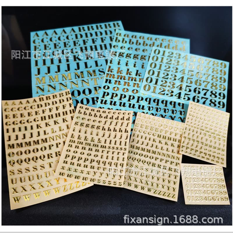 Factory Direct Plaster Candle Aromatherapy 26 Letter Stickers Number Metal Sticker Combination Word Stickers Nail Art