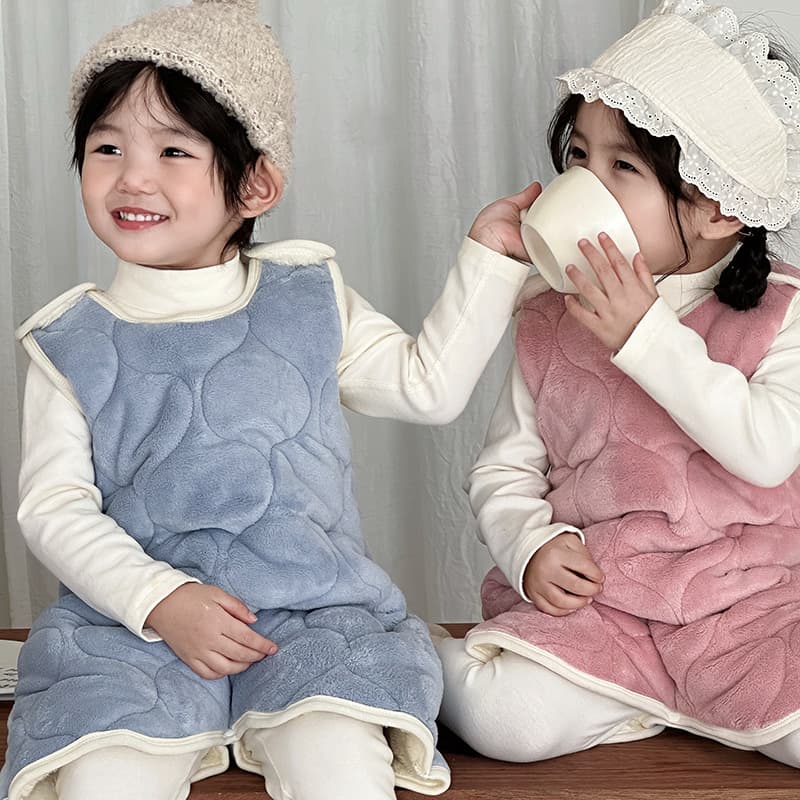 Autumn/Winter Baby Sleeping Bag Vest Alpaca Wool Warm Sleeping Bag Anti-Kick Blanket Miracle Children's One-Piece Pajamas Fleece-Lined Quilted