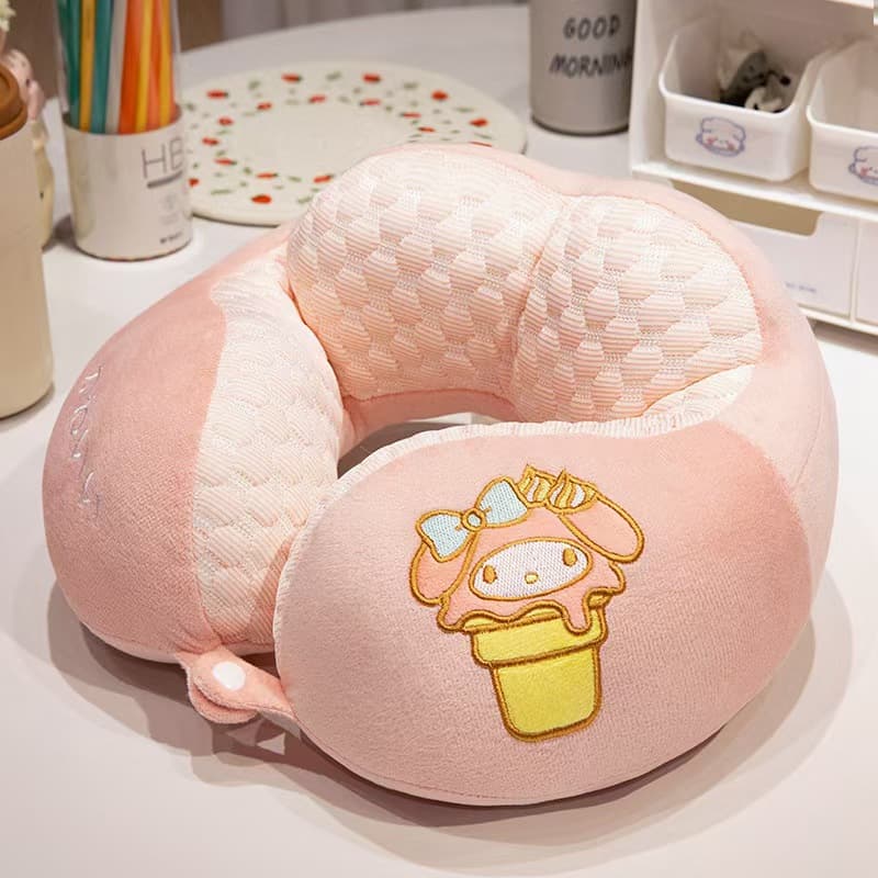 Bing Doudou Melody Kuromi Double Hump U-Shaped Pillow Neck Protection Travel Portable Car Cervical Pillow Nap Pillow