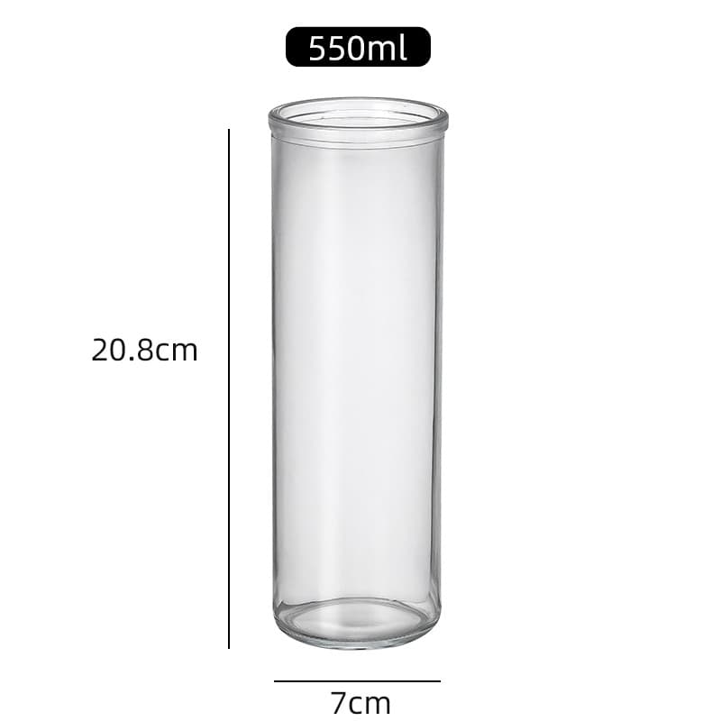 Clear Candle Holder Bottle Straight Glass Candle Holder European Style Candlelight Dinner Cemetery Cup Candle Cup Church Cup Candle Cup