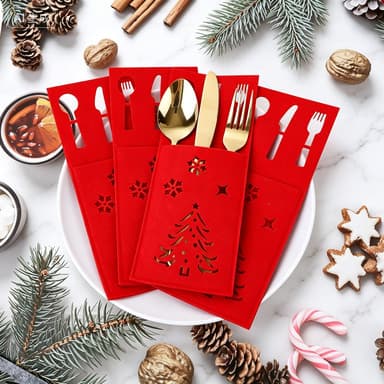 Cross-border supply of felt cutlery bags, Christmas decoration table settings, hotel restaurant tableware cutlery bags, felt cutlery bags