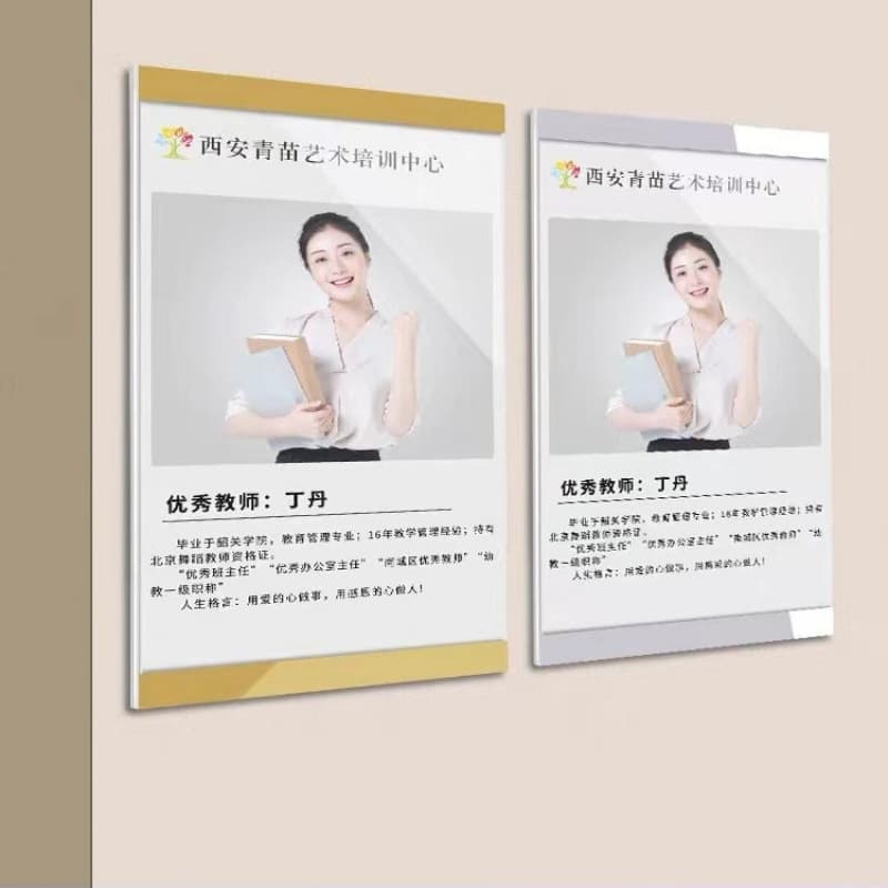 Acrylic Magnetic Display Sign, No-Drilling Magnetic Photo Frame, Teacher Profile Poster Frame, Faculty Introduction Picture Frame, Wall-Mounted