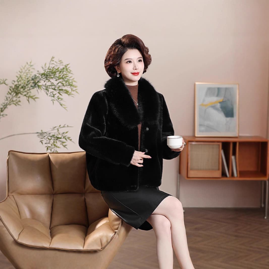 Faux Fox Fur Mink Fur Coat for Women New Fall Winter Style with Thick Collar Versatile Fashion Casual Trendy Outerwear