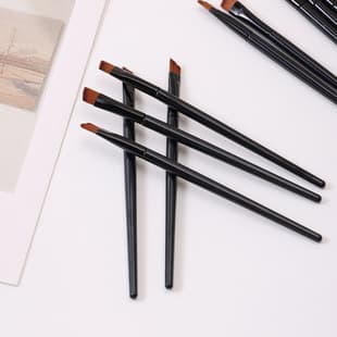 Portable Single Makeup Brush Eyebrow Lip Eyeshadow Brush 10cm Black Plastic Handle Beauty Brush Makeup Tools