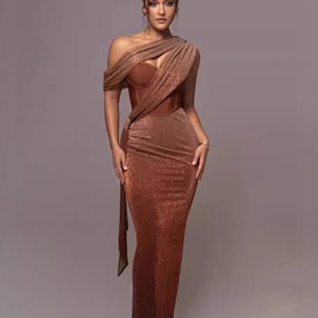 2025 European and American hot-selling women's new dress sexy temperament elegant backless slit slim dress long dress
