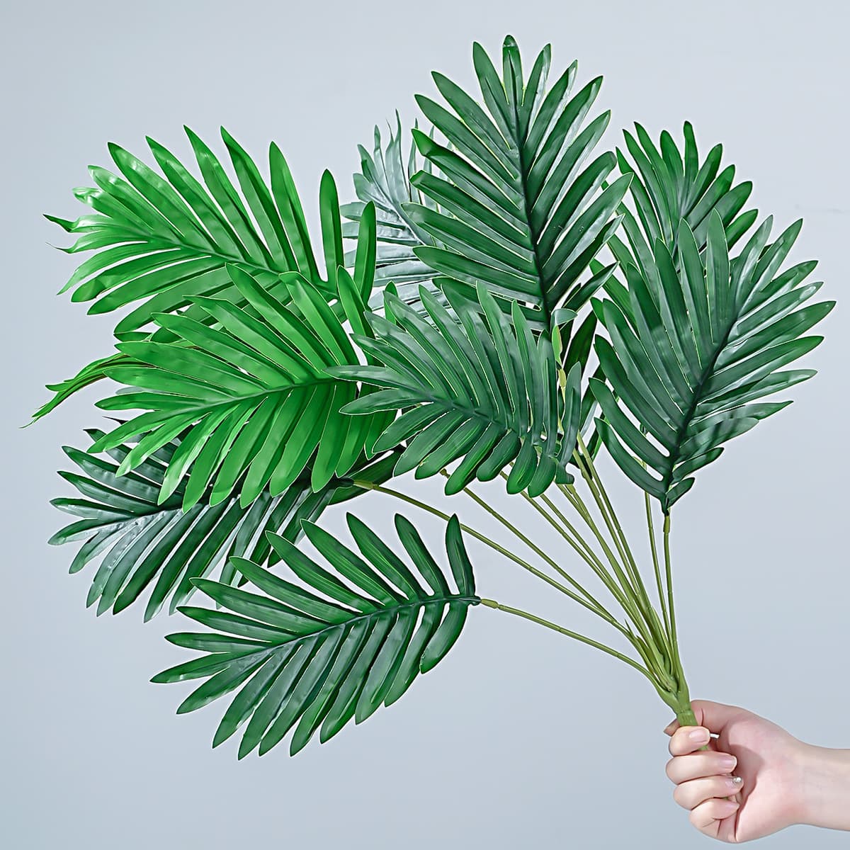 Benjie Artificial Iron Leaf Plant Plastic Leaf Bouquet Potted Landscape Decoration Green Plant Simulation Indoor Home Decor
