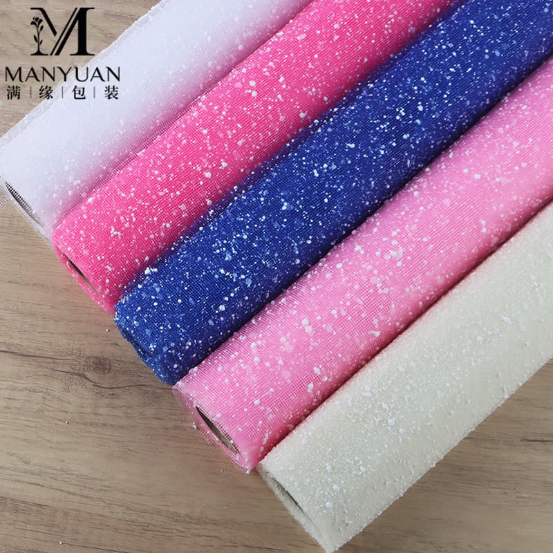 Fresh Flower Packaging Material Snowflake Mesh Bubble Craft Floral Art Supplies Light Pink Sky Blue Light Purple Deep Pink Champagne