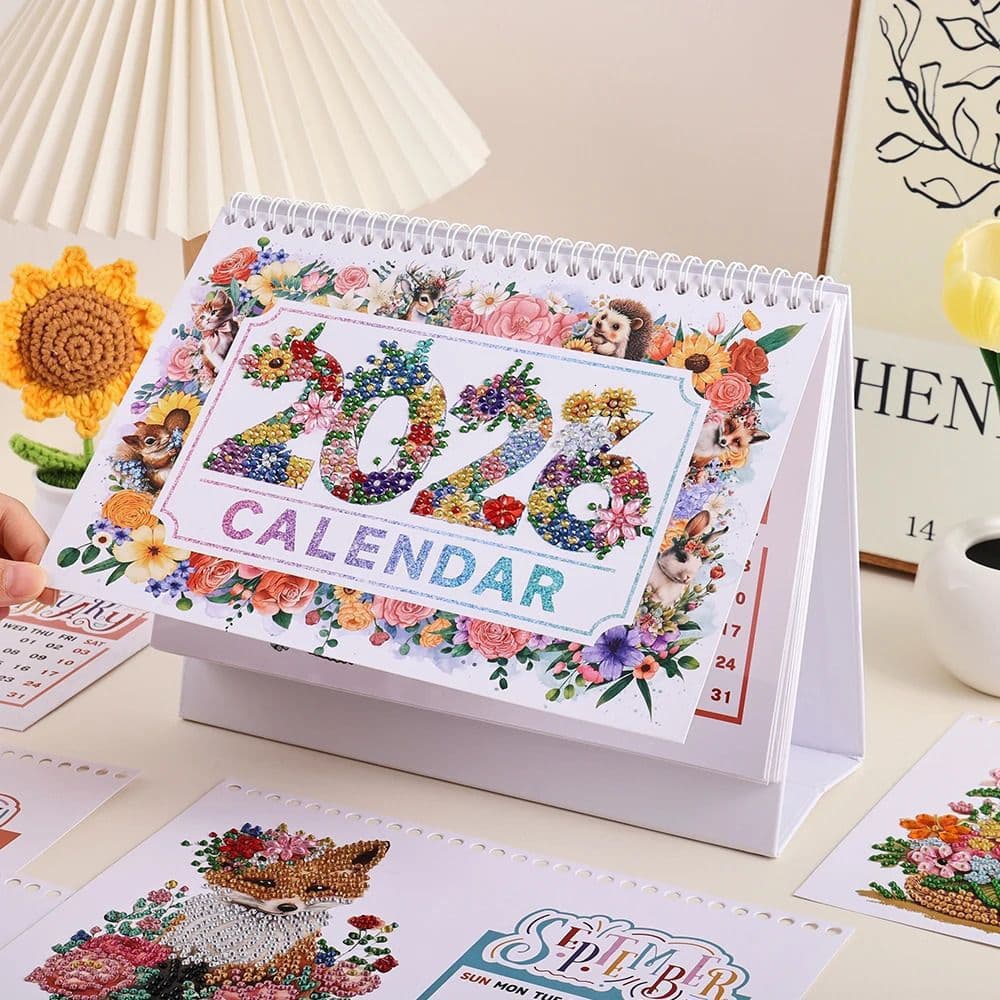 Cross-border novel and popular 2026 Diamond Calendar Set DIY handmade desk calendar