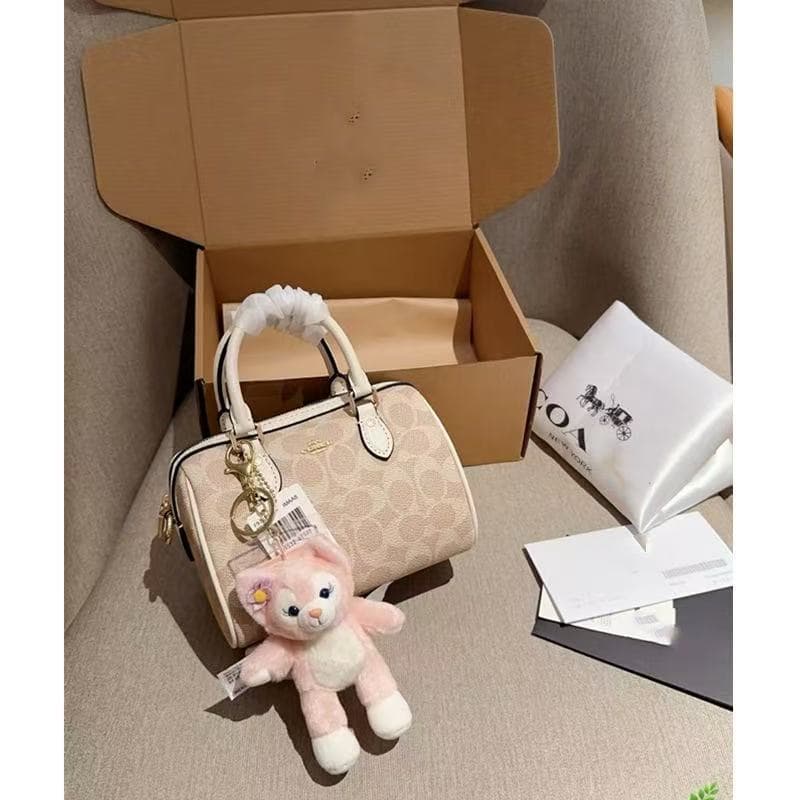 High-quality Rowan Mini Boston Pillow Bag Classic Monogram Mini Handbag Shoulder Crossbody Bag for Women