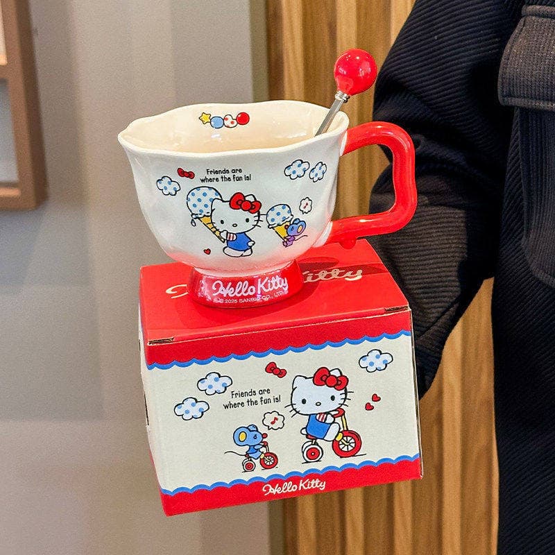 Cute Hello Kitty Goblet High-Appearance Ceramic Mug Gift for Girls Children Birthday Gift Party Favor