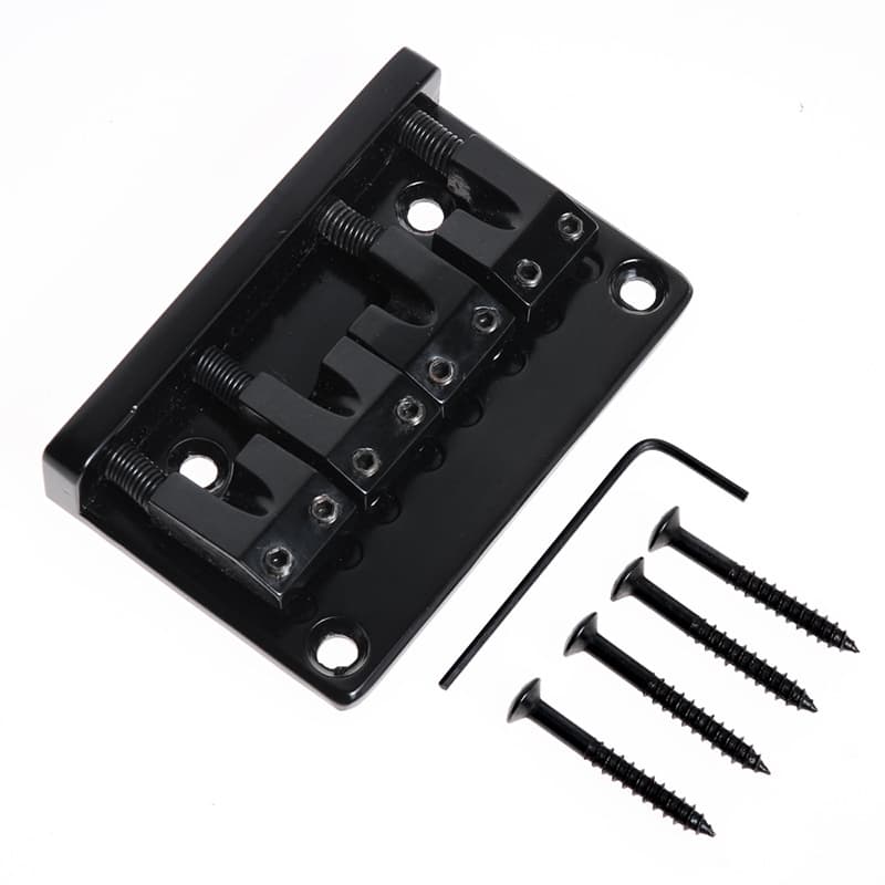 L-Shaped Bridge 4-String Bass Bridge 79.5x51.5mm Body Through-String Spacing 18mm Bass Fixed